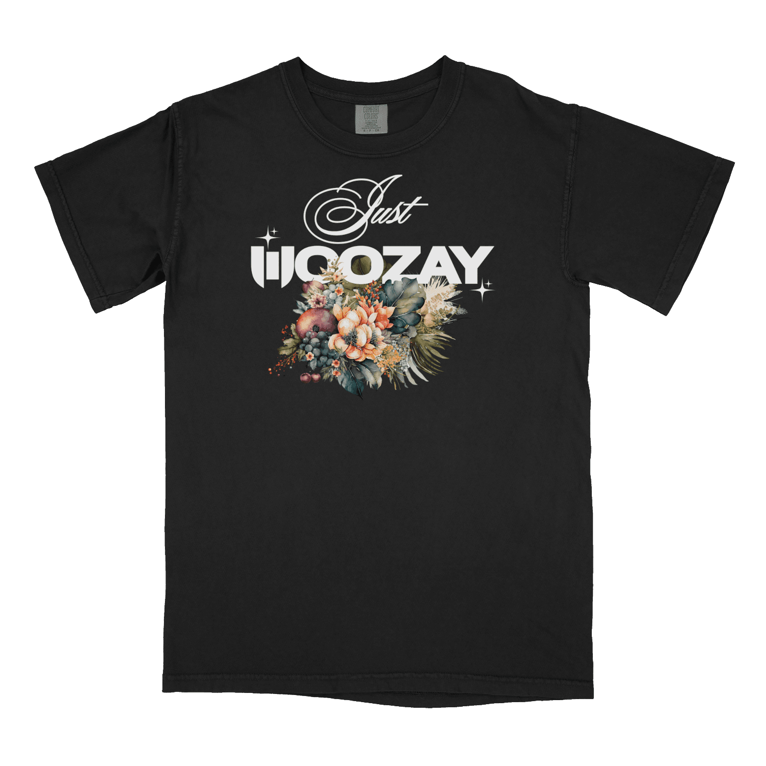 Just Woozay Floral Black T-Shirt